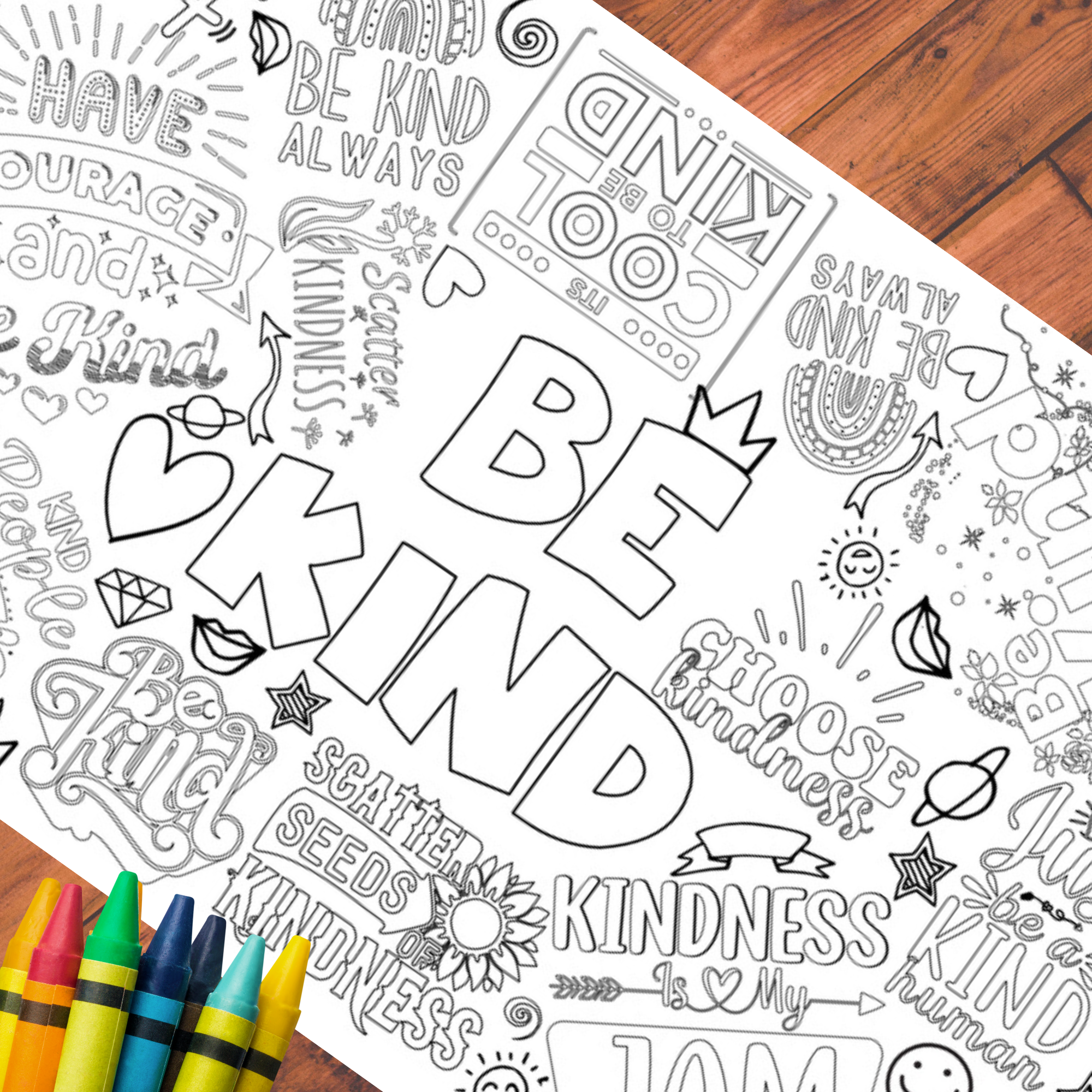 Be Kind Coloring Tablecloth