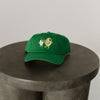green baseball cap for toddler with light green embroidery "Olive BFF's" on front of hat