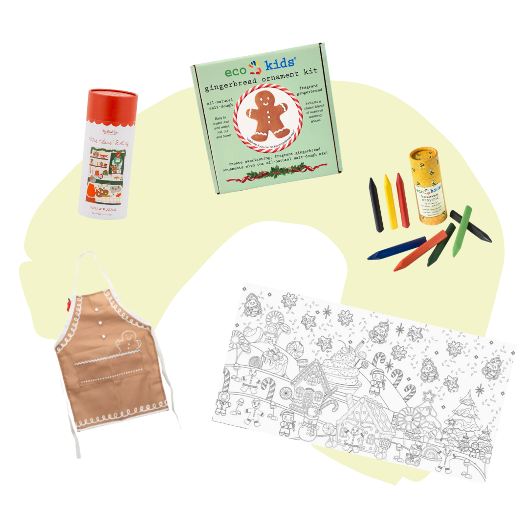 Gingerbread themed activity box for children age 1-8+