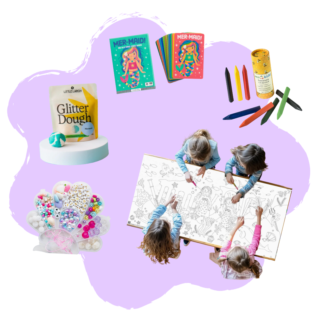 Mermaid themed screen-free activities for children age 1-8+