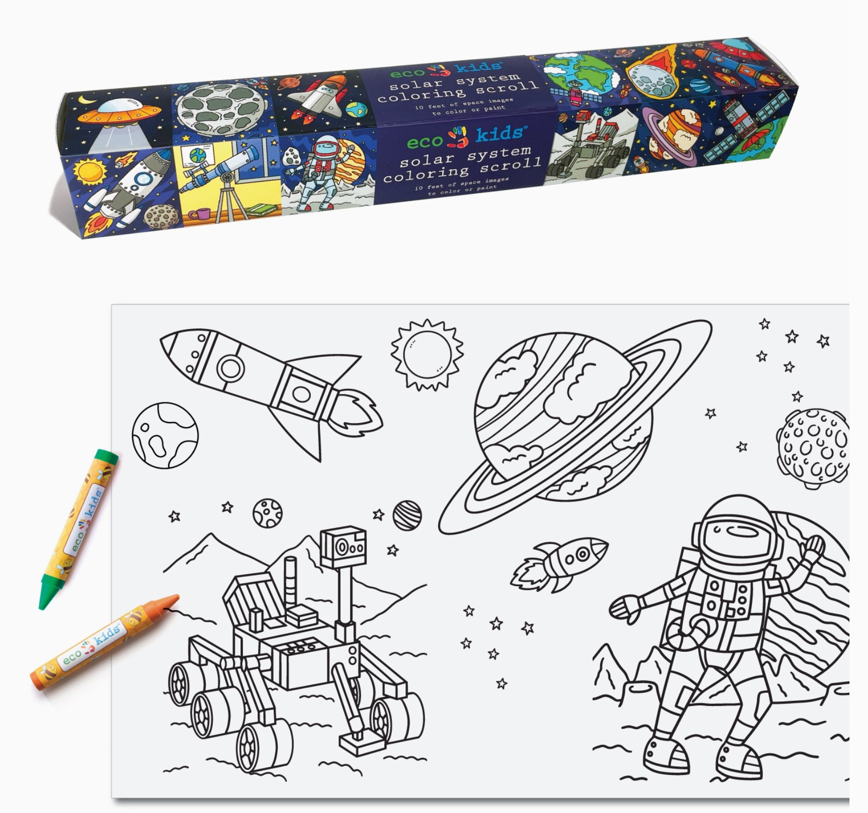 Solar System Coloring Scroll