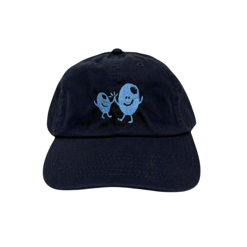 navy adult hat with cobalt olive bff icon